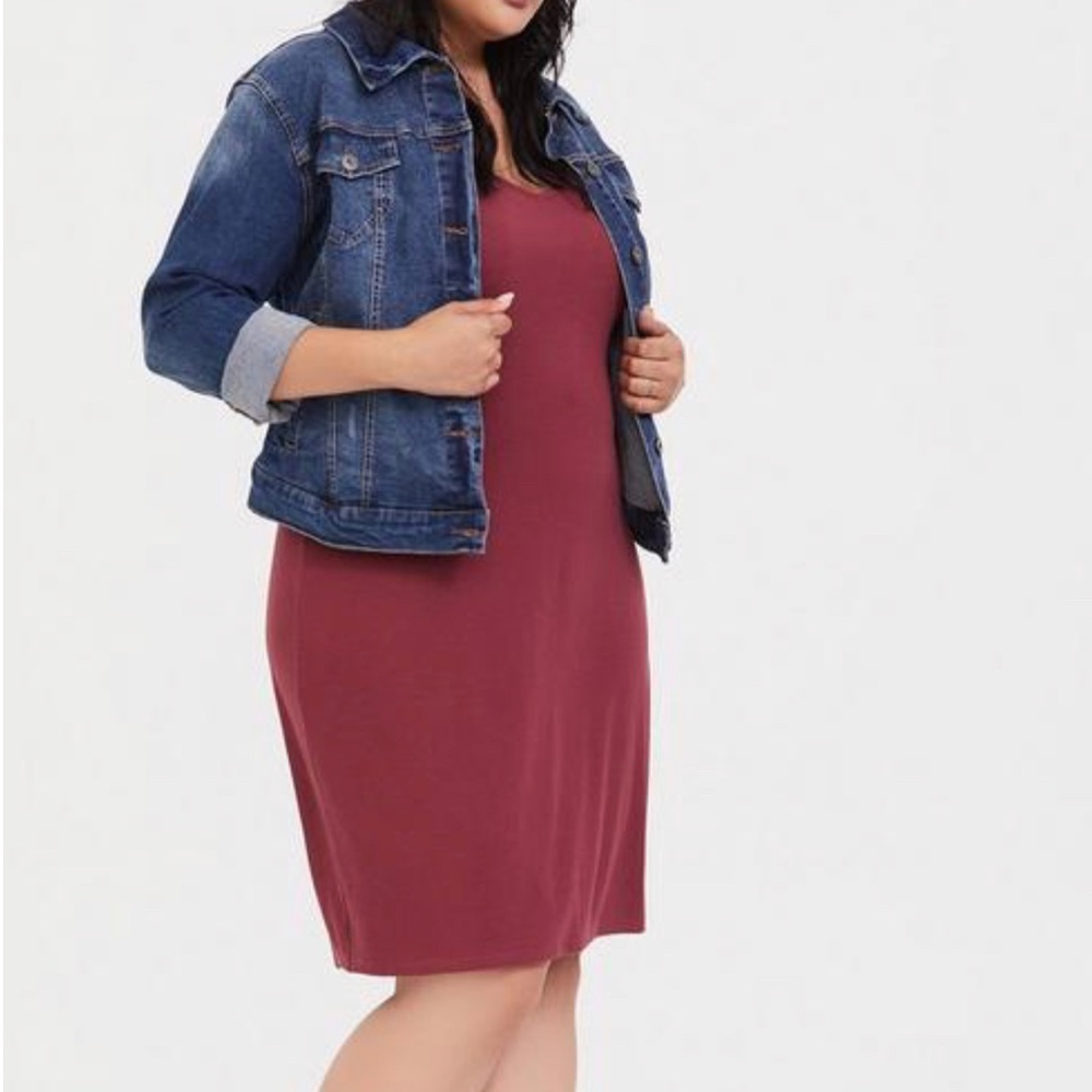 torrid Wine Red Sleeveless Scoop Neck Dress